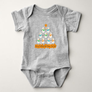 Body Para Bebé Pirámide de árboles de Navidad hecha de muñecos de