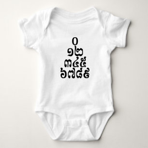Body Para Bebé Pirámide de números camboyanos - 0 12 345 6789 J