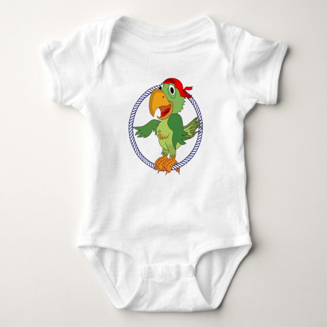 Body Para Bebé Pirate Parrot Nautical Print (Anverso)