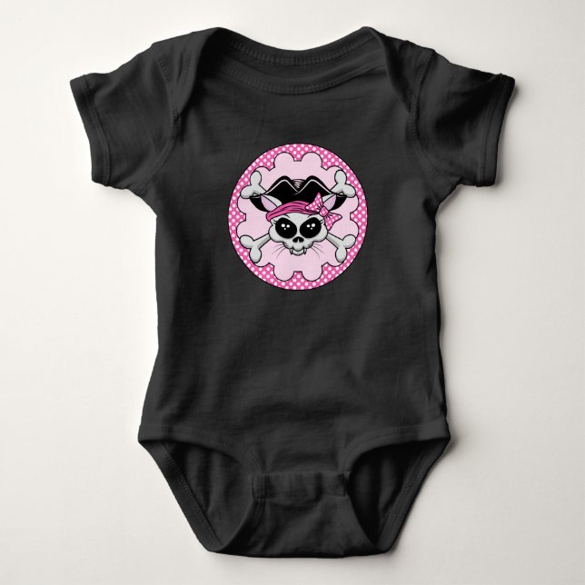Body Para Bebé Pirate Princess Kitty Skull (Anverso)