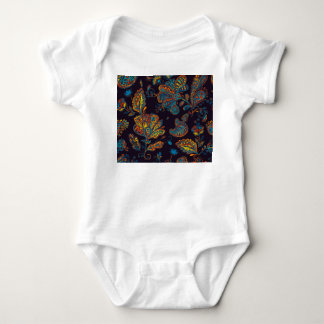 Body Para Bebé Pisley acuarela: teja de patrón floral