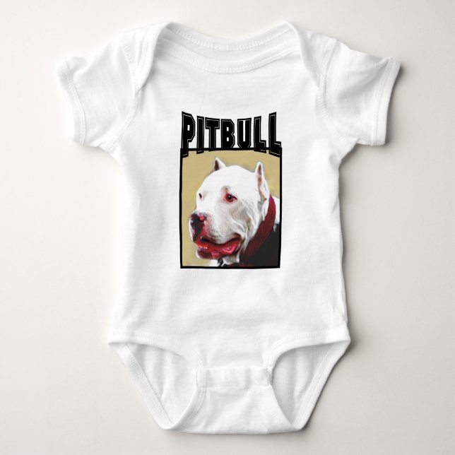 Body Para Bebé Pitbull blanco (Anverso)