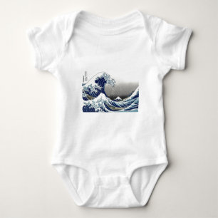 Body Para Bebé PixDezines Vintage, Gran Ola, Hokusai 葛飾北斎の神奈川沖浪
