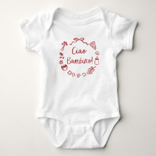 Body Para Bebé Pizza Ciao Bambino Baby Shower de mano de mano ita