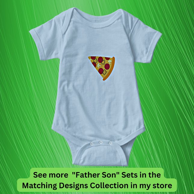 Body Para Bebé Pizza Slice, hijo padre coincidente, papá (Subido por el creador)