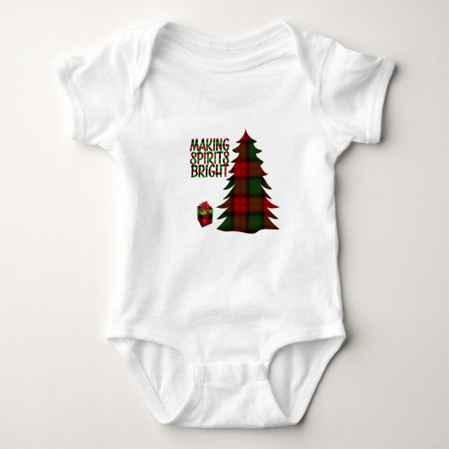 Body Para Bebé Placa de árbol de Navidad (Anverso)