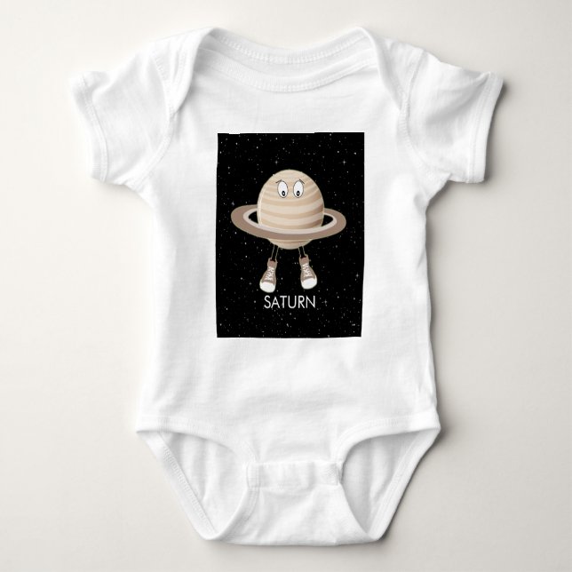 Body Para Bebé Planeta Saturno y estrellas (Anverso)