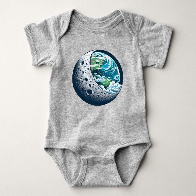 Body Para Bebé Planeta Tierra y su luna: Unisex de maravilla cele (Anverso)