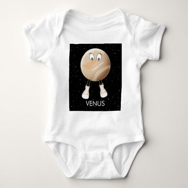 Body Para Bebé Planeta Venus y estrellas (Anverso)