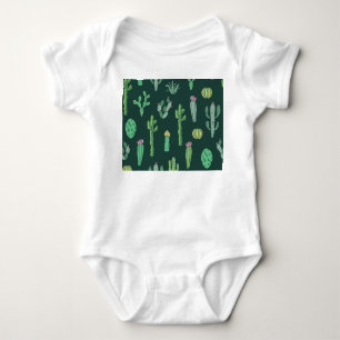 Body Para Bebé Plantas Cactus: fondo vintage sin foco