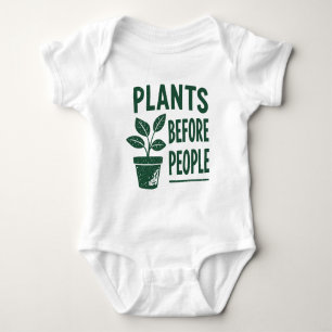 Body Para Bebé Plantas Divertidas Antes que las Personas Arte de