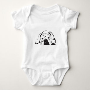 Body Para Bebé Plantilla británica del bulldog