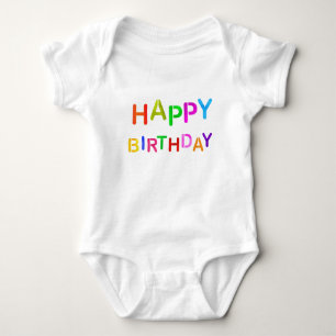 Body Para Bebé Playful Happy Birthday Text