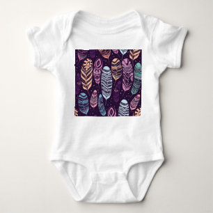 Body Para Bebé plumas étnicas: negro y blanco