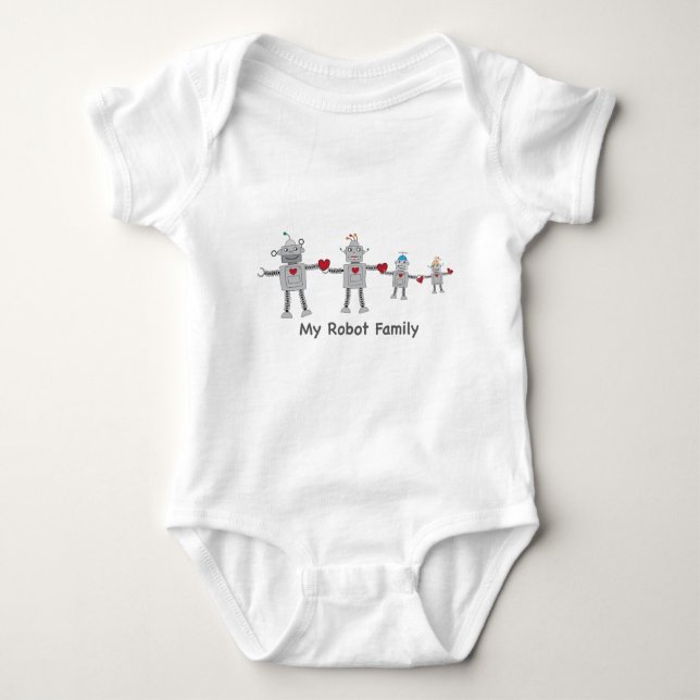 Body Para Bebé Poca familia del robot (Anverso)