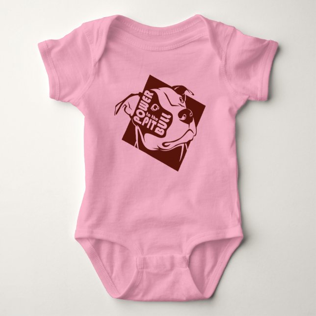 Body Para Bebé Poder al pitbull (Anverso)