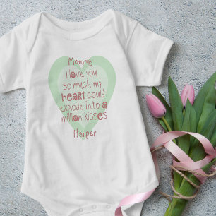 Body Para Bebé Poema de mamá adorable en corazón de menta persona