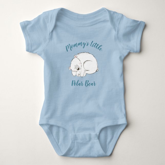 Body Para Bebé Polar Bear Baby Shower Winter Boy Blue (Anverso)