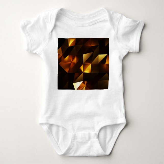 Body Para Bebé Polígono dorado: representación abstracta 3D (Anverso)