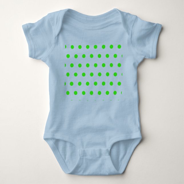 Body Para Bebé Polka Dot Baby Bodysuit (Navy Blue & Lime Green) (Anverso)