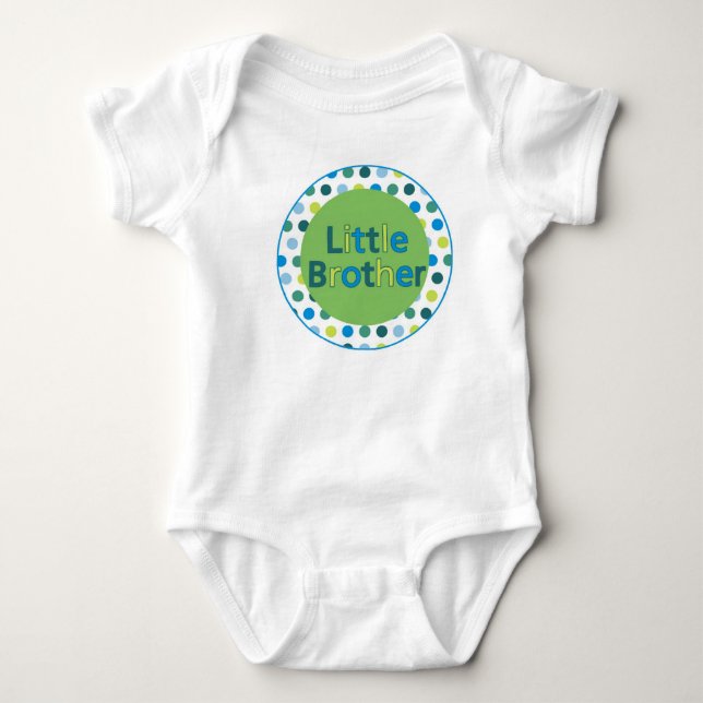 Body Para Bebé Polka Dot Little Brother Shirt o Bodysuit (Anverso)