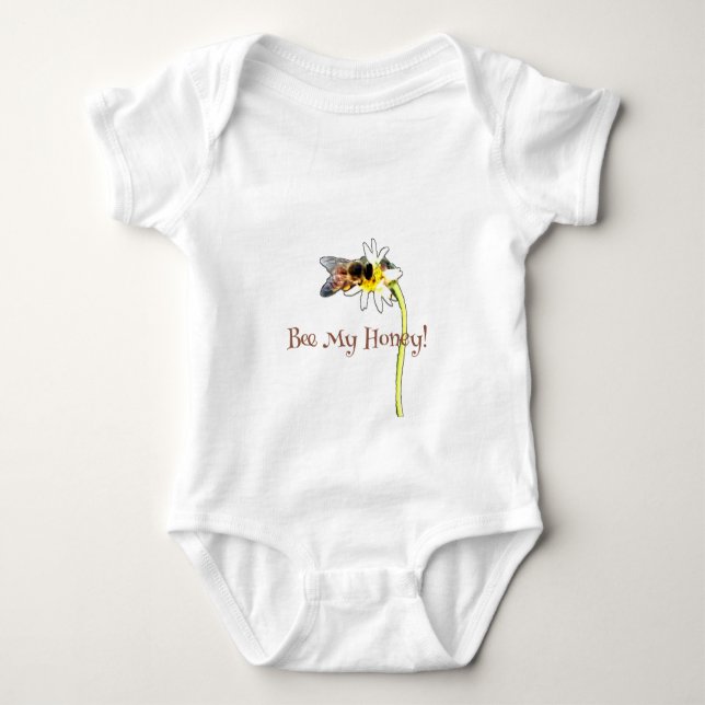 Body Para Bebé Pollinating Bumble Bee on a Flower Customized (Anverso)