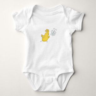 Body Para Bebé Pollito de Dibujos Animados Corriendo Detrás de Ma