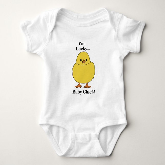Body Para Bebé Pollitos Soy Afortunado Pollito Bebe (Anverso)
