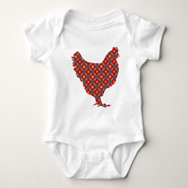 Body Para Bebé Pollo moderno enrrollado (Anverso)
