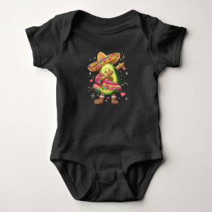 Body Para Bebé Poncho Mexicano Divertido Avocado Dabbing Cinco De