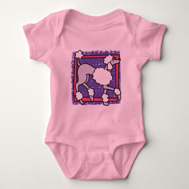 Body Para Bebé POODLE Pink baby Bodysuit (Anverso)