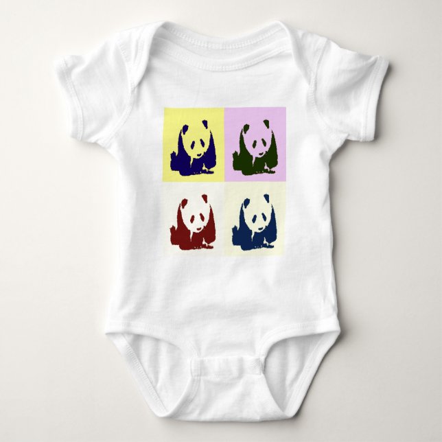 Body Para Bebé Pop Art Baby Pandas (Anverso)