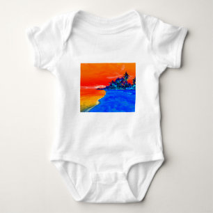 Body Para Bebé Pop Art Exotic Beach Palm Trees