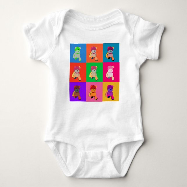 Body Para Bebé Pop Art Teddy Bear Baby Bodysuit (Anverso)