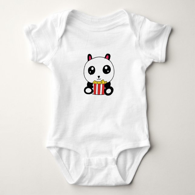 Body Para Bebé Popcorn Panda (Anverso)