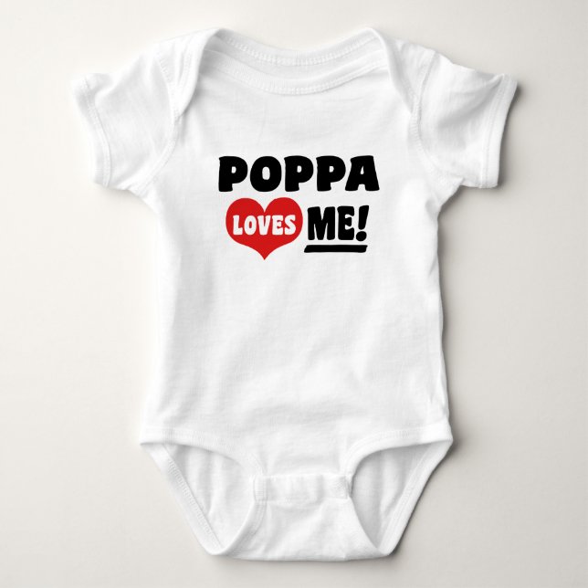Body Para Bebé Poppa me ama (Anverso)