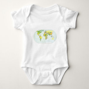 Body Para Bebé Póster del Atlas del Mapa Mundial Político: Decora