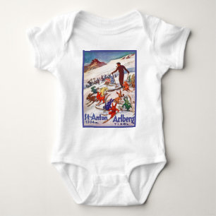 Body Para Bebé Poster del esquí del vintage, St Antón, Arlberg,