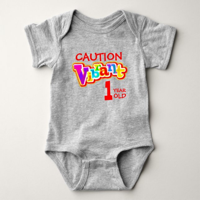 Body Para Bebé Precaución vibrante camiseta de un niño pequeño de (Anverso)
