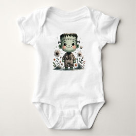 Body Para Bebé Precioso bebé Frankenstein con flores silvestres |