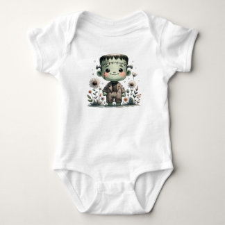 Body Para Bebé Precioso bebé Frankenstein con flores silvestres |