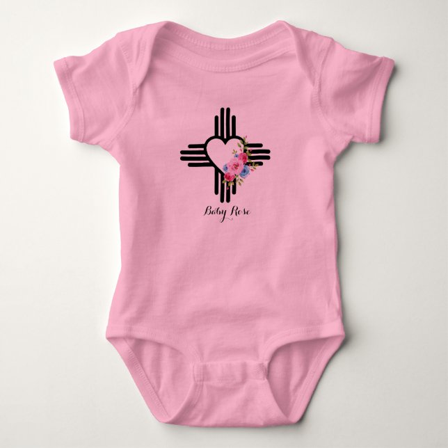 Body Para Bebé Precioso bebé Rosa Corazón Zia (Anverso)