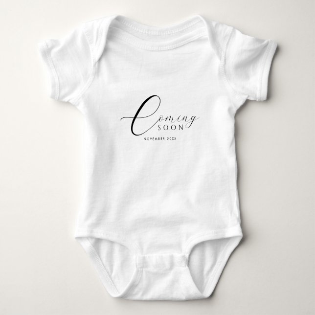 Body Para Bebé Pregnancy Announcement Coming Soon Scripted  (Anverso)