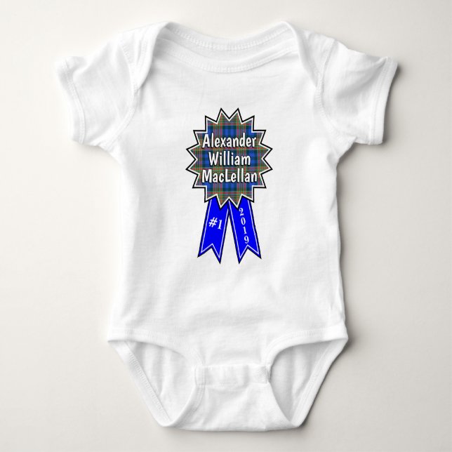 Body Para Bebé Premio Clan MacLellan #1 Cinta Azul (Anverso)
