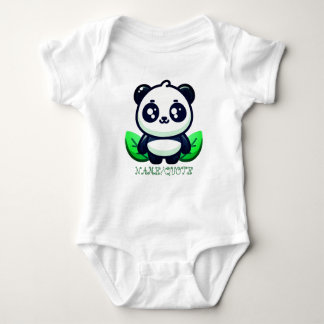 Body Para Bebé Premium Cute Panda And Leaves
