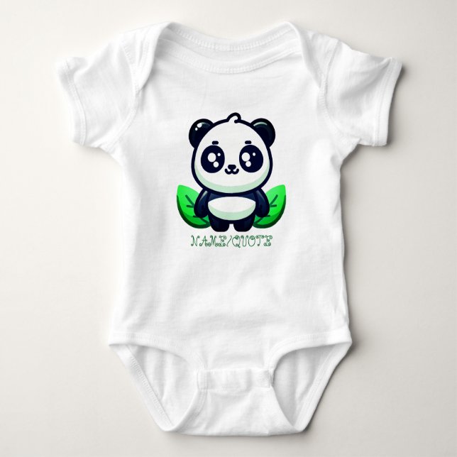 Body Para Bebé Premium Cute Panda And Leaves (Anverso)