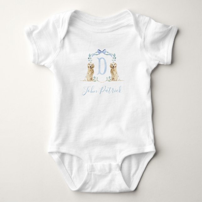 Body Para Bebé Preppy Southern Blue Dog Boy Baby Shower Baby (Anverso)