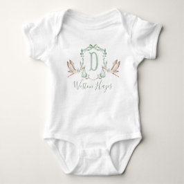 Body Para Bebé Preppy Southern Green Stork Boy Baby Shower