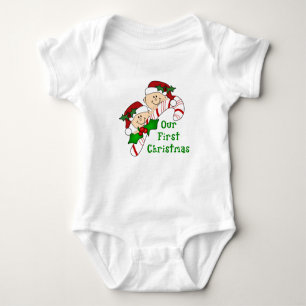 Body Para Bebé Primer bastón de caramelo del navidad de los