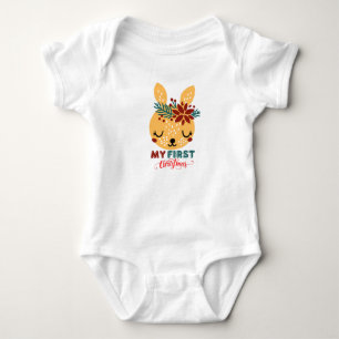 Body Para Bebé Primer bebé de Navidad, Navidades de renos BabySui